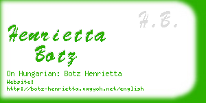 henrietta botz business card